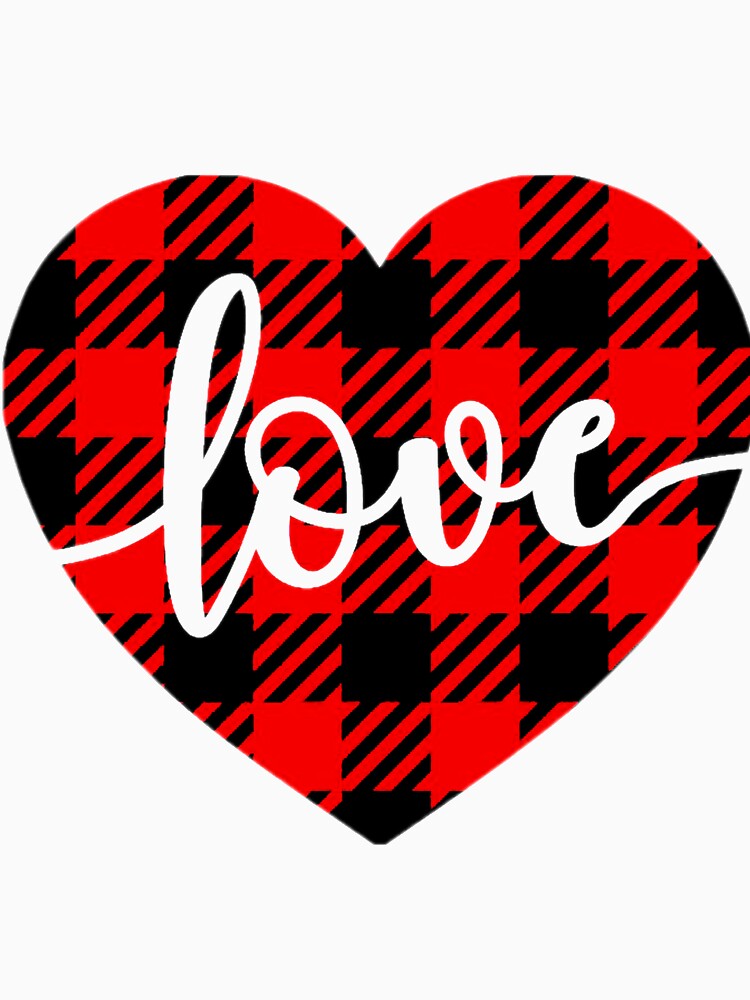Valentine day | Love buffalo plaid heart by artdes1gn