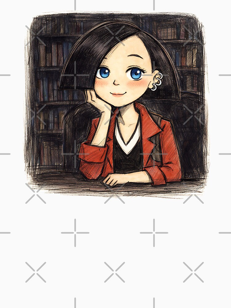 JANE LANE IN DARK LIBRARY by LIS AND MELIVERSO