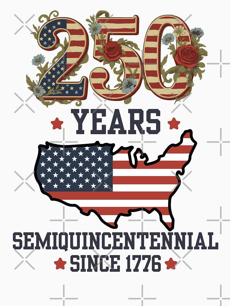 250 Years Semiquincentennial Patriotic USA Flag America 1776–2026 by ArtByKatti