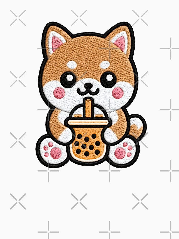 Copy of Cute Kawaii Dog Drinking Bubble Tea by IYI