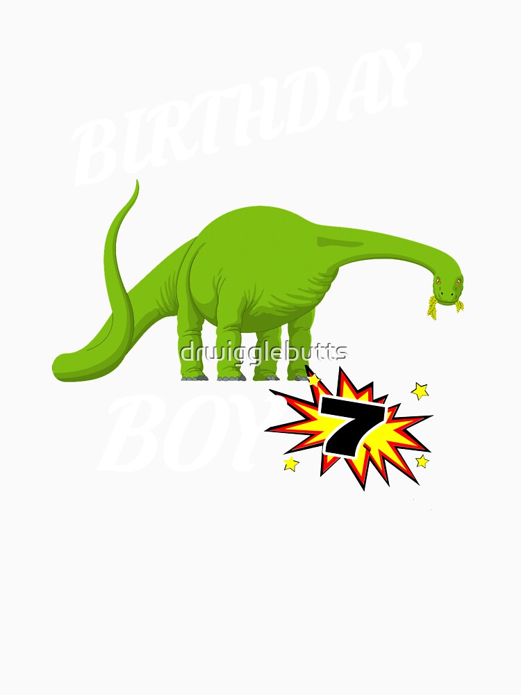 7 Years Old Birthday Design Dinosaur Gift Design by drwigglebutts