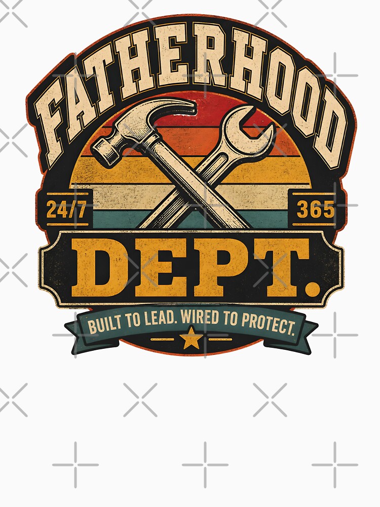 Fatherhood Dept 24/7 365 Vintage Retro Dad Tools Badge by BarLizaStudio