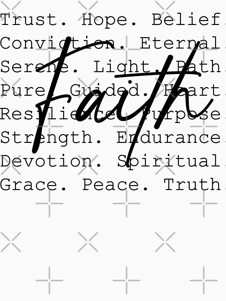 Faith Hope Love Believe Trust Christian Typography Faith Words by Daughter of a King Designs