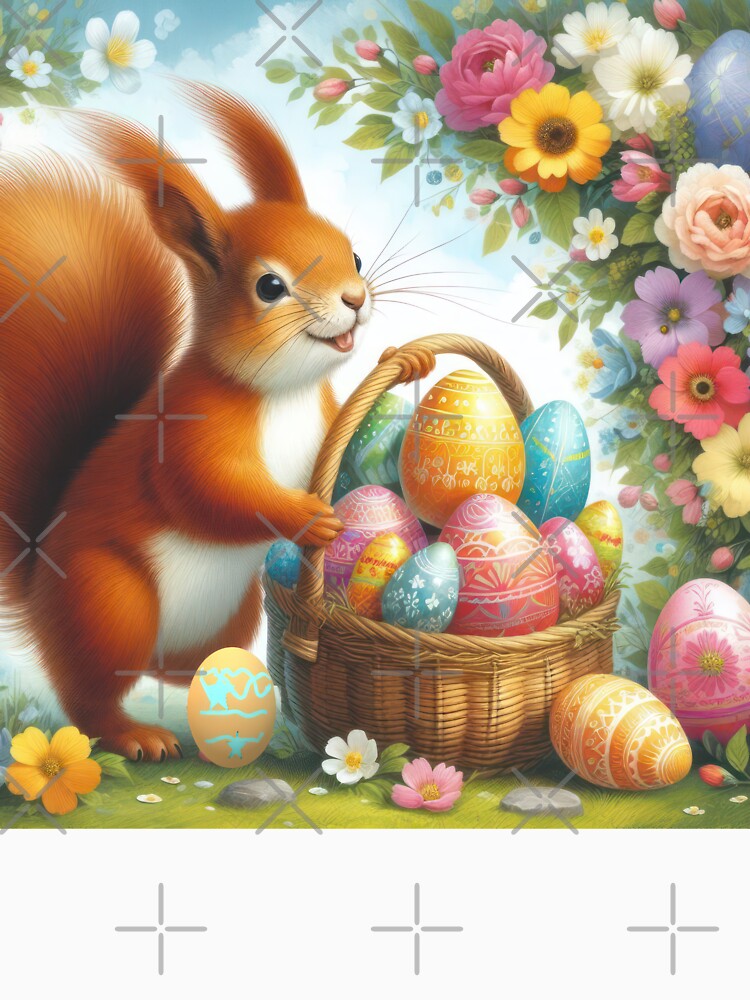 Easter  squirrel with egg basket by Expressions-Sel
