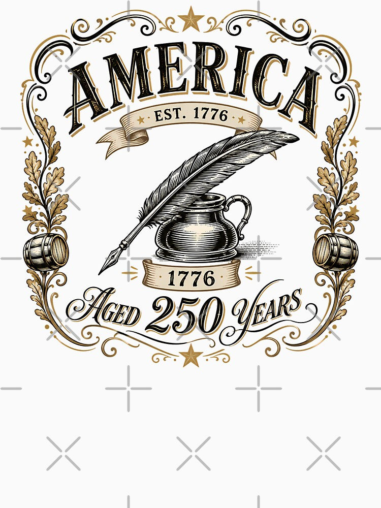 America 250 Vintage Label Patriotic Engraving by chattsuede