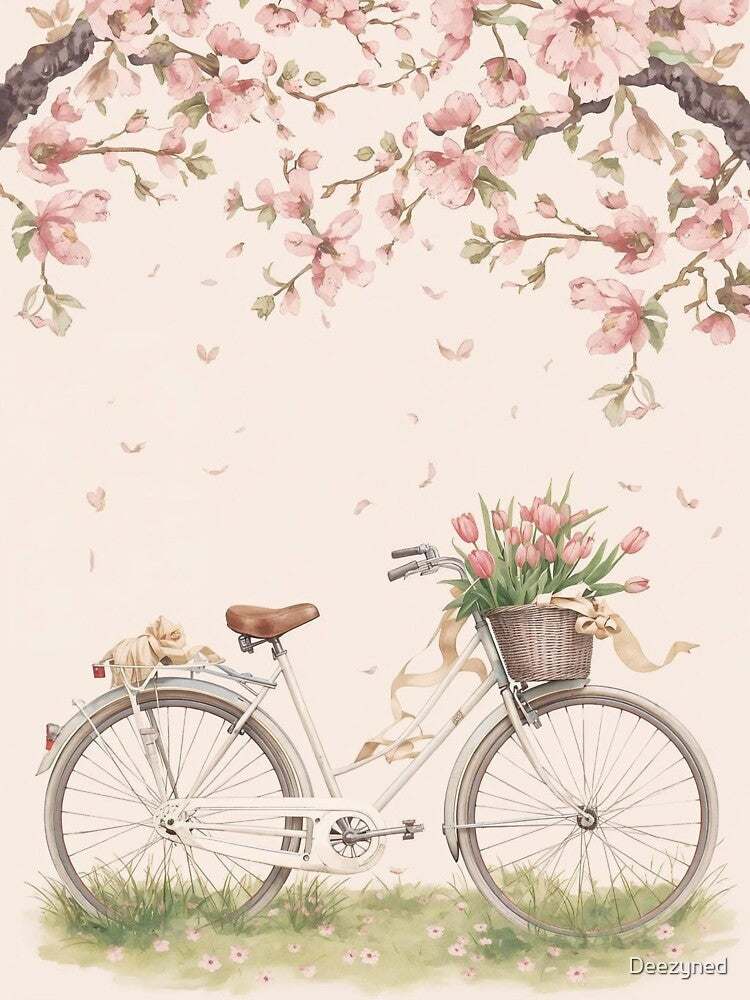Spring Blossom Bicycle Cottagecore Aesthetic by Deezyned