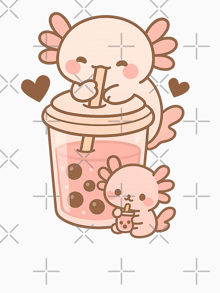 Cute Boba Axolotls by Hyunnibear