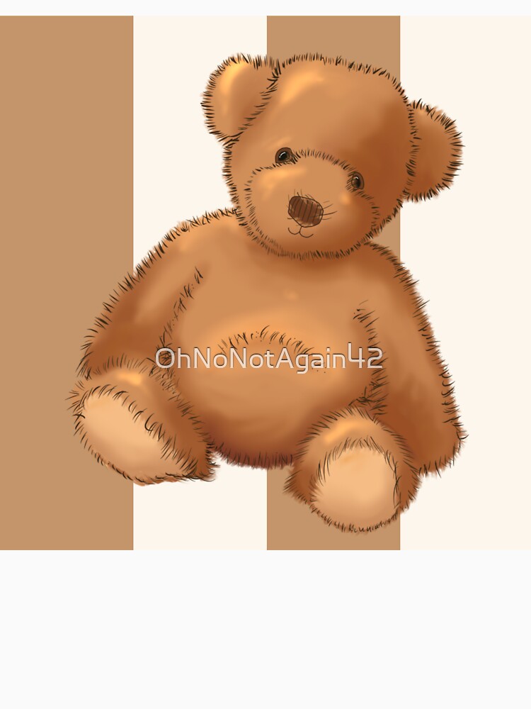 Teddy bear on soft brown stripe by OhNoNotAgain42