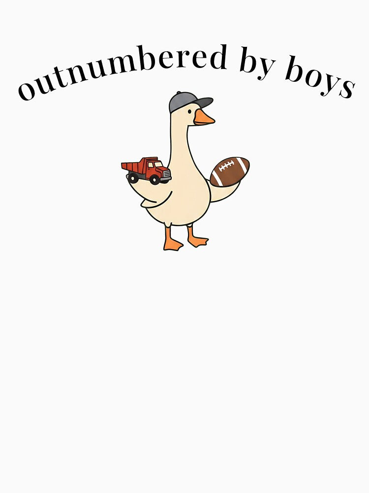 Outnumbered By Boys Goose Truck Football Mom by OlyvieArt