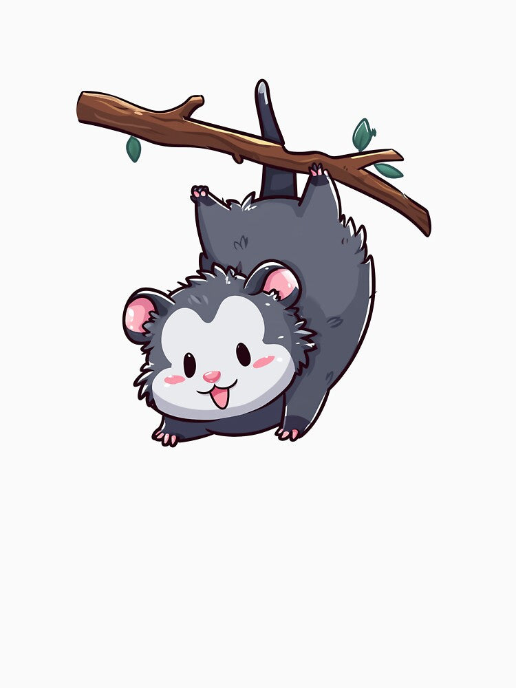 Possum Hanging Upside Down Cute Kawaii by StickerMan17