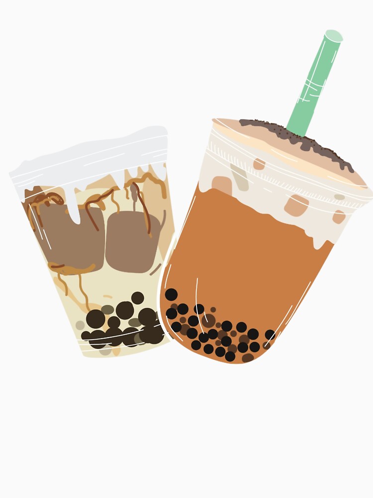 Cute Boba Tea Duo Illustration by LunaVales