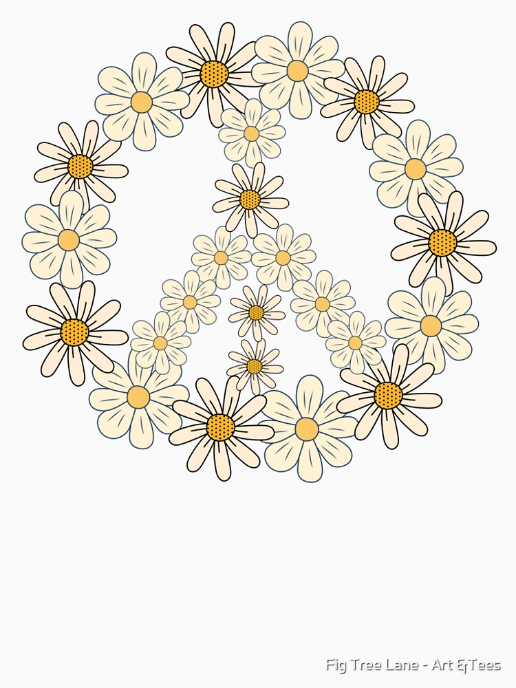 Flower Power Peace Sign — Vintage Daisy Design by Fig Tree Lane - Art &Tees