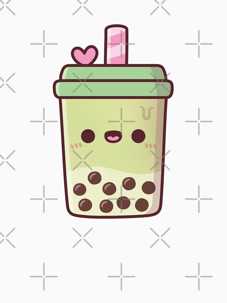 Cute Matcha Latte Boba Tea by rustydoodle