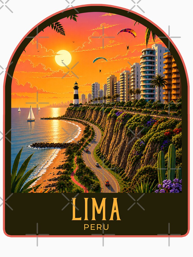 Lima Vintage Travel Illustration by HomeLivingCo
