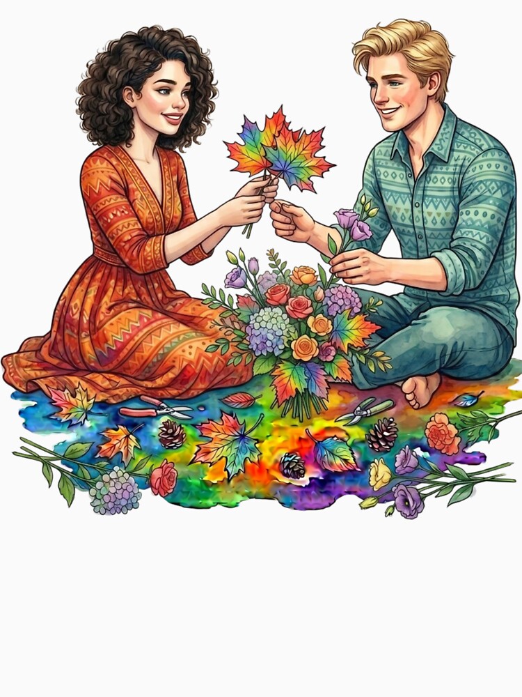 A couple with flowers. by PP&RAINBOW SHOP