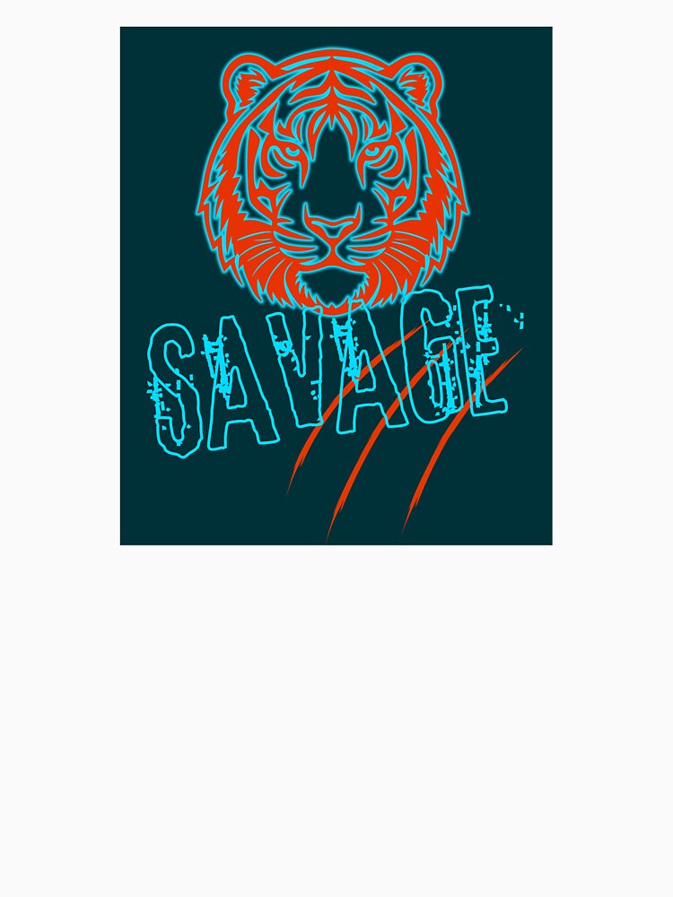 Savage Tiger Neon Graphic Illustration Design by NadDot