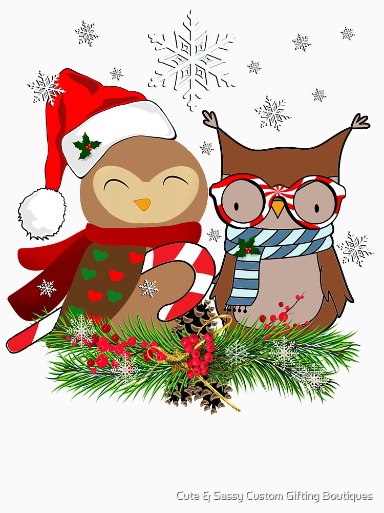 Christmas Owl Merry Christmas by Cute & Sassy Custom Gifting Boutiques