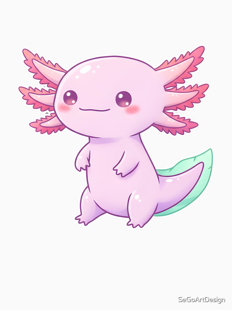 Kawaii Axolotl | Cute Pastel Amphibian by SeGoArtDesign