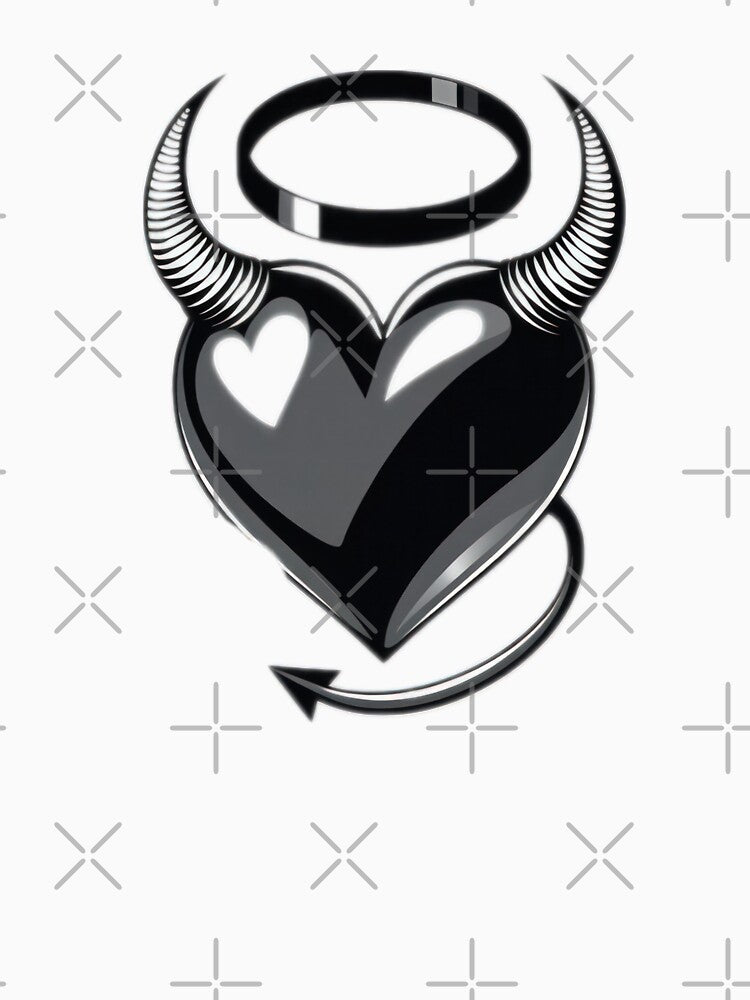 Valentines Day black heart with horns and halo,Valentine heart,valentine art,valentine design by Expressions-Sel