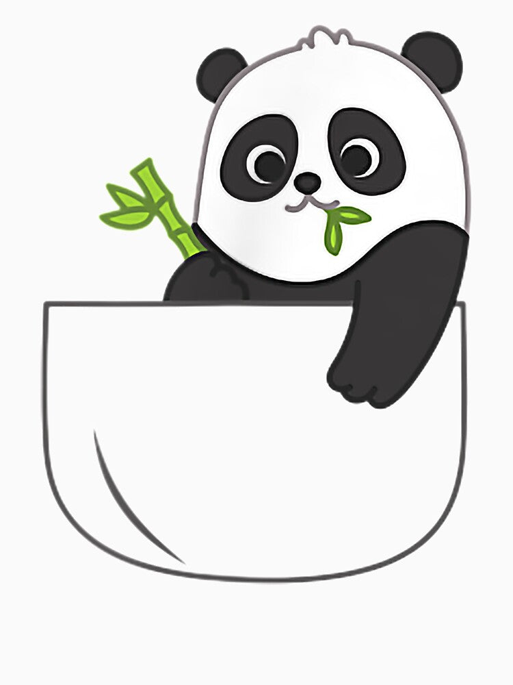 Cute Panda Bear Bamboo In A Pocket by OloriHeritage