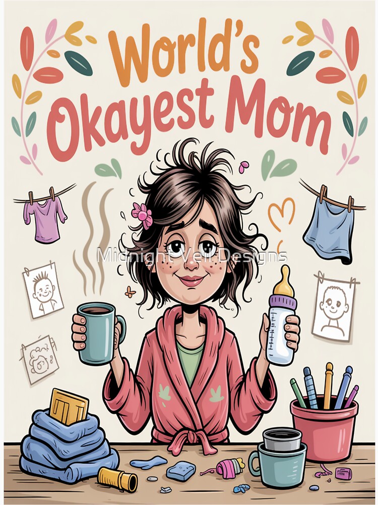 World's Okayest Mom Funny Mother's Day by Midnight Veil Designs