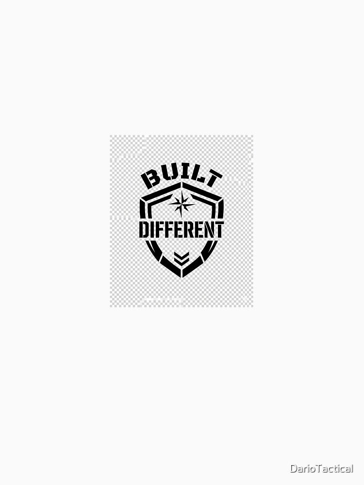 No Built Different Tactical Shield Logo Design No Excuses Grunge Tactical Typography Design by DarioTactical