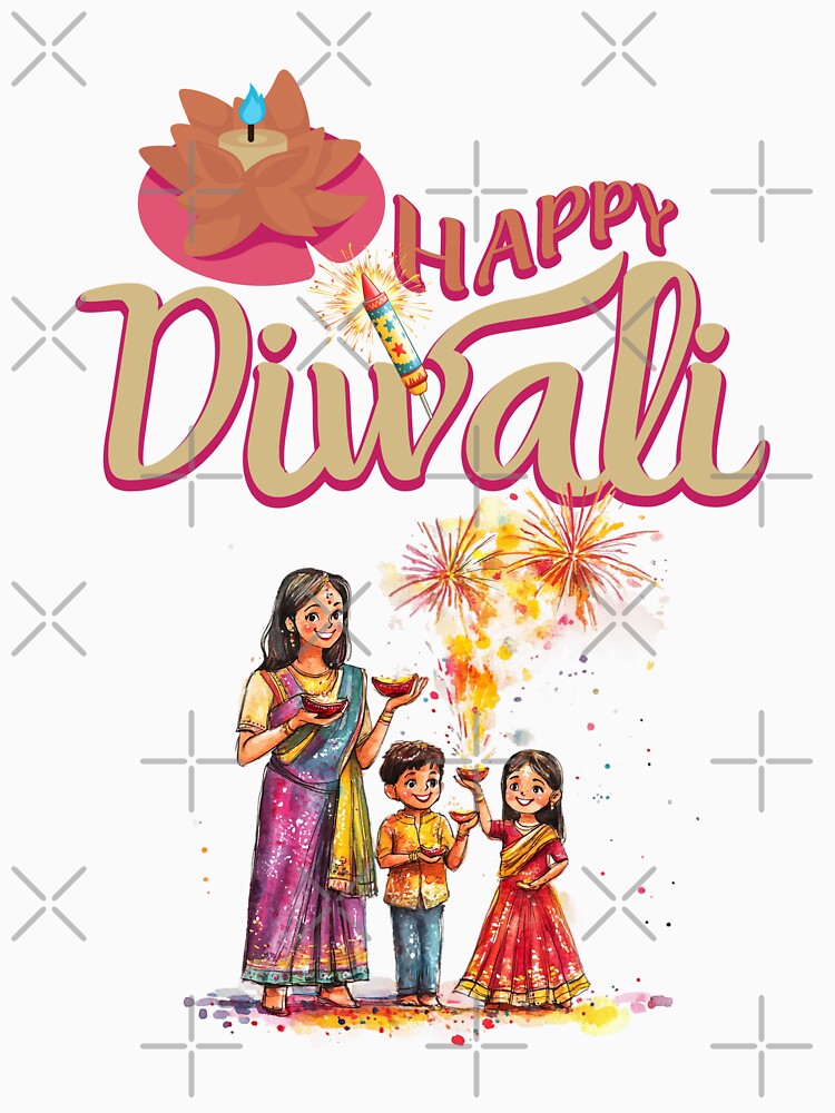 Happy Diwali ver 6 | Festival of Lights | Indian Deepavali Celebration with Diyas, Rangoli & Lord Ganesha | Hindu Festival Art & Gifts by mndesignworx