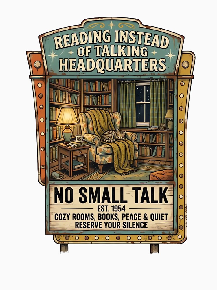 Reading Instead of Talking Headquarters Vintage Motel Sign by urbinet