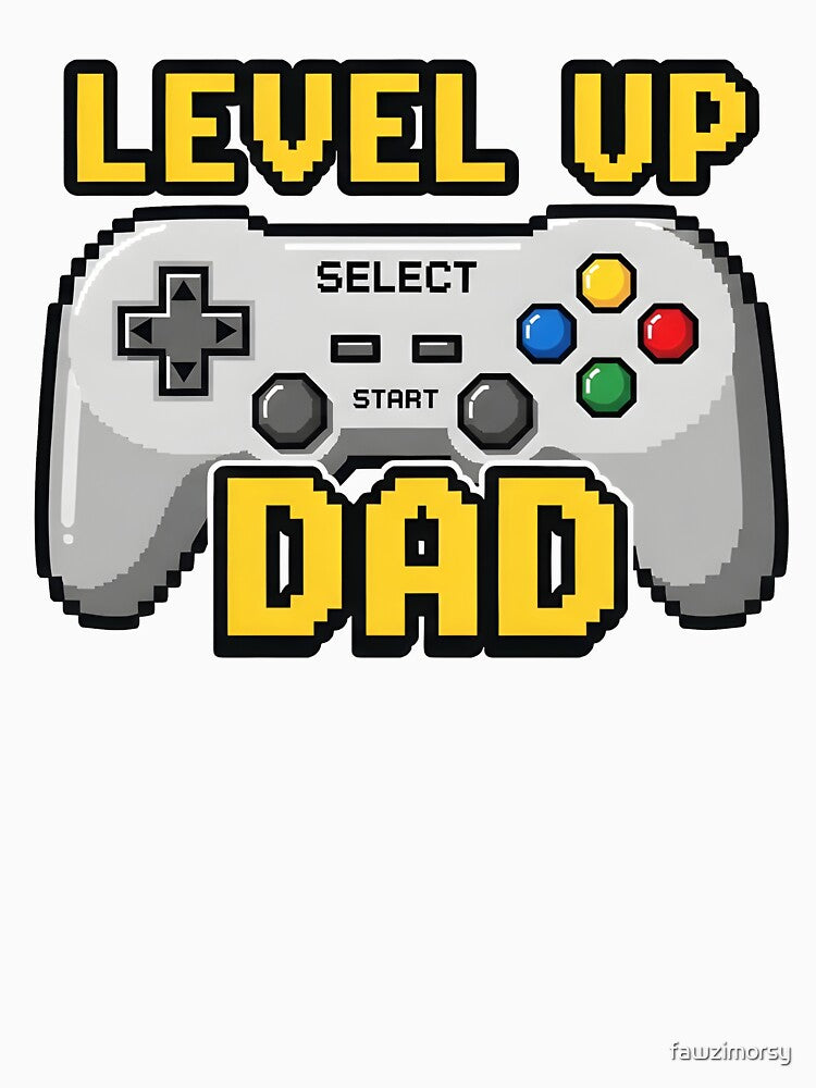 Level Up Dad Retro Gaming 8-Bit Pixel Controller by fawzimorsy