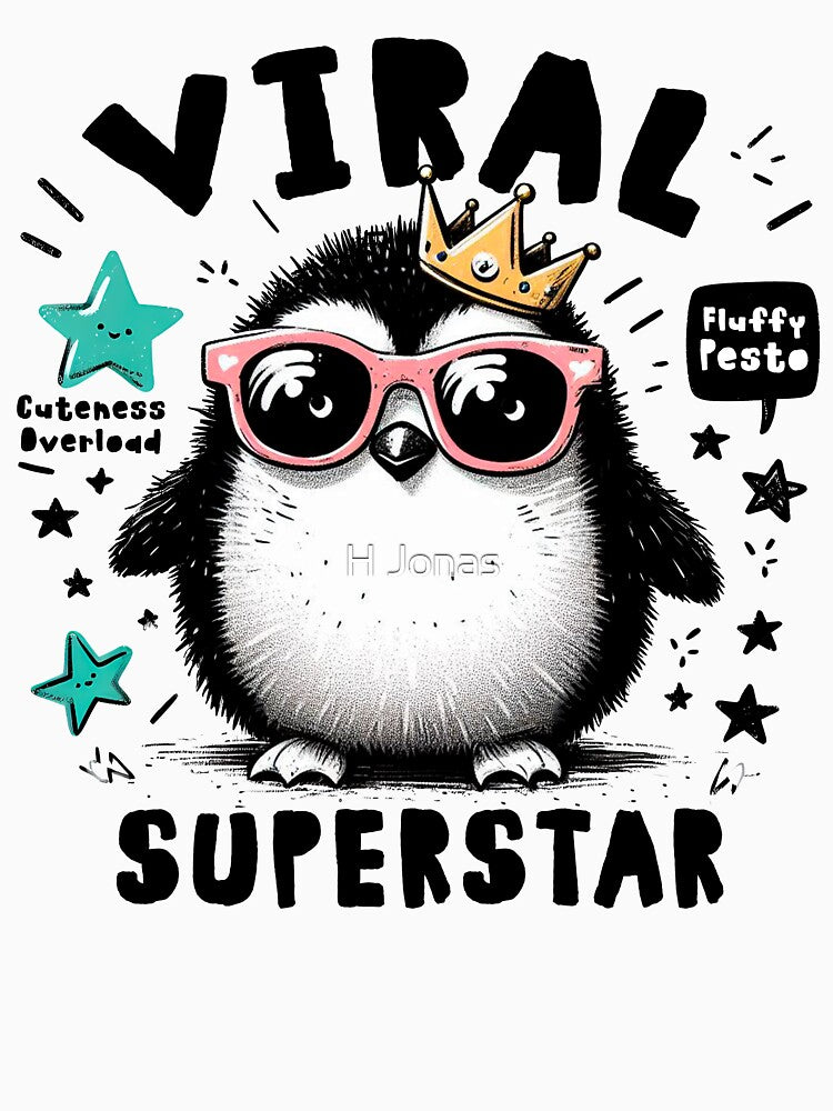 Pesto's Viral Royalty: Trendy Penguin Illustration by H Jonas