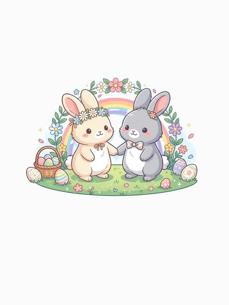 Cute Easter Bunny Couple Matching Love Spring Gift Design by pixelandpalette