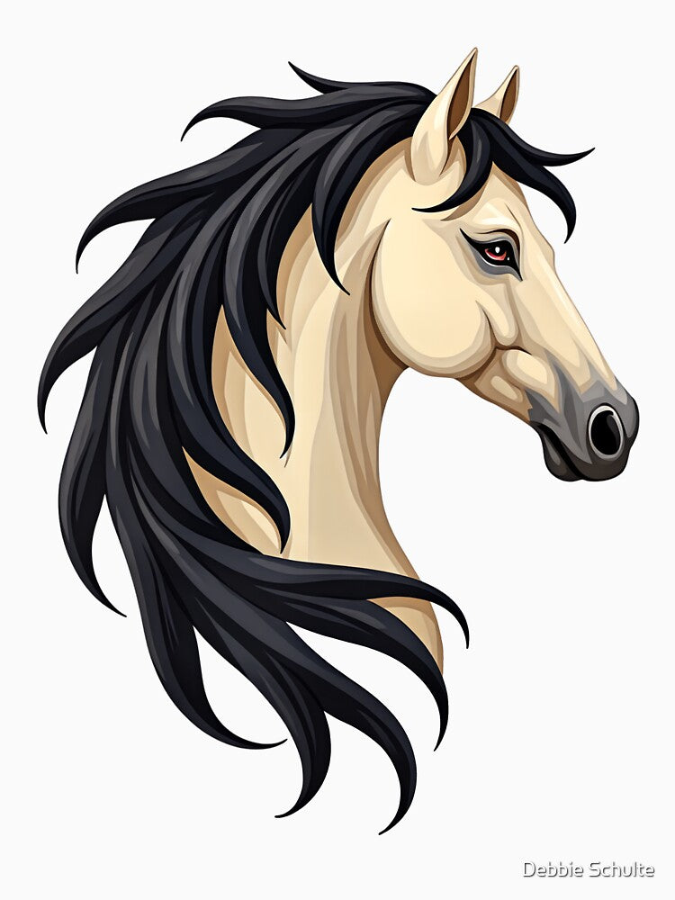 Buckskin Horse Head | Elegant Equestrian Horse Design by Debbie Schulte