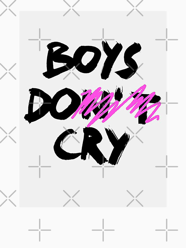 BOYS DO CRY / BOYS DON'T CRY / Cool and Funny quotes white box by DRK7DSGN