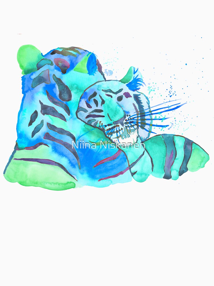 Cuddling Tigers - Tropical Turquoise by Niina  Niskanen