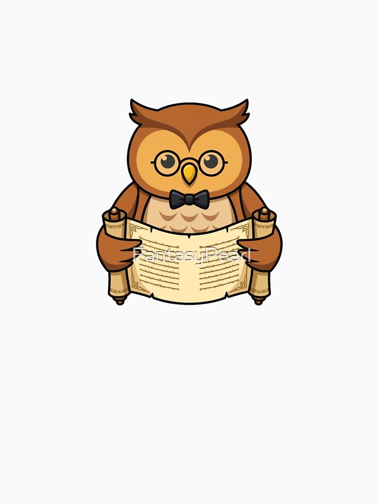 The Librarian Owl - Ancient Manuscript Reader by FantasyPearl