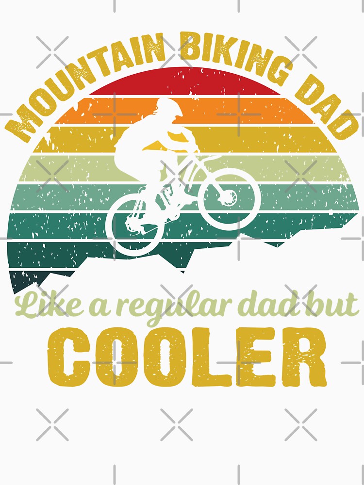 Dad biking, mountain biking dad by mag-graphic