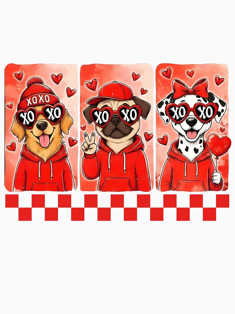 XOXO Valentine's Day Dogs Cute Puppy Valentine by KroghDs