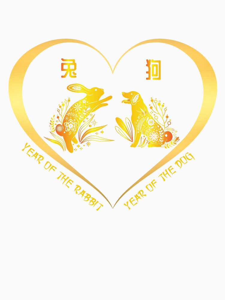 Year Of The Rabbit And Year Of The Dog Couples Golden Chinese Zodiac Animals by Karry-Pat