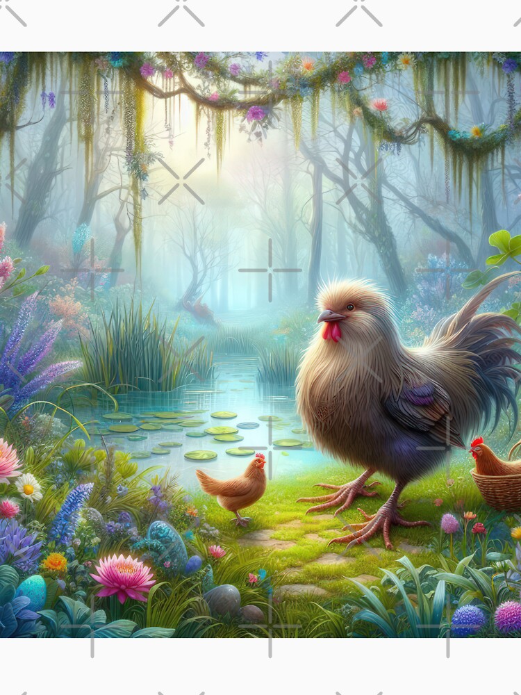 large hen with ordinary hens fantasy easter landscape by Expressions-Sel