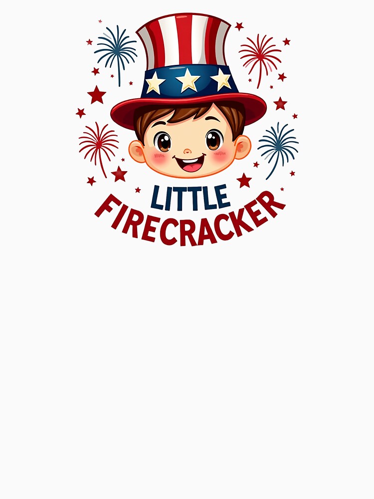 Little Firecracker Kids Shirt, Cute 4th of July Tee, Patriotic Kids USA Shirt by SNW-Collective