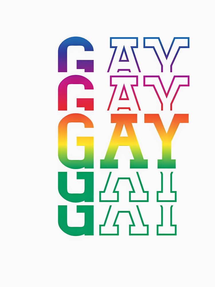 Bold Rainbow "GAY" Pride Typography LGBTQ+ Colorful Design by MillennialVibe