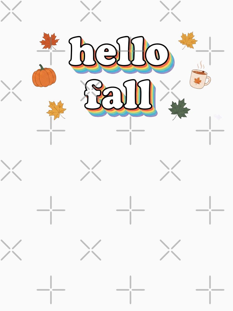 Hello Fall Retro Rainbow Autumn Design by BoringClothes