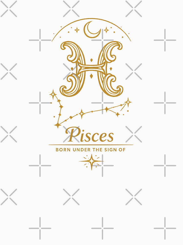 Pisces Zodiac Sign Constellation | Minimalist Gold Astrology Art | Born Under Pisces | Horoscope Gift by Emoji Emblems