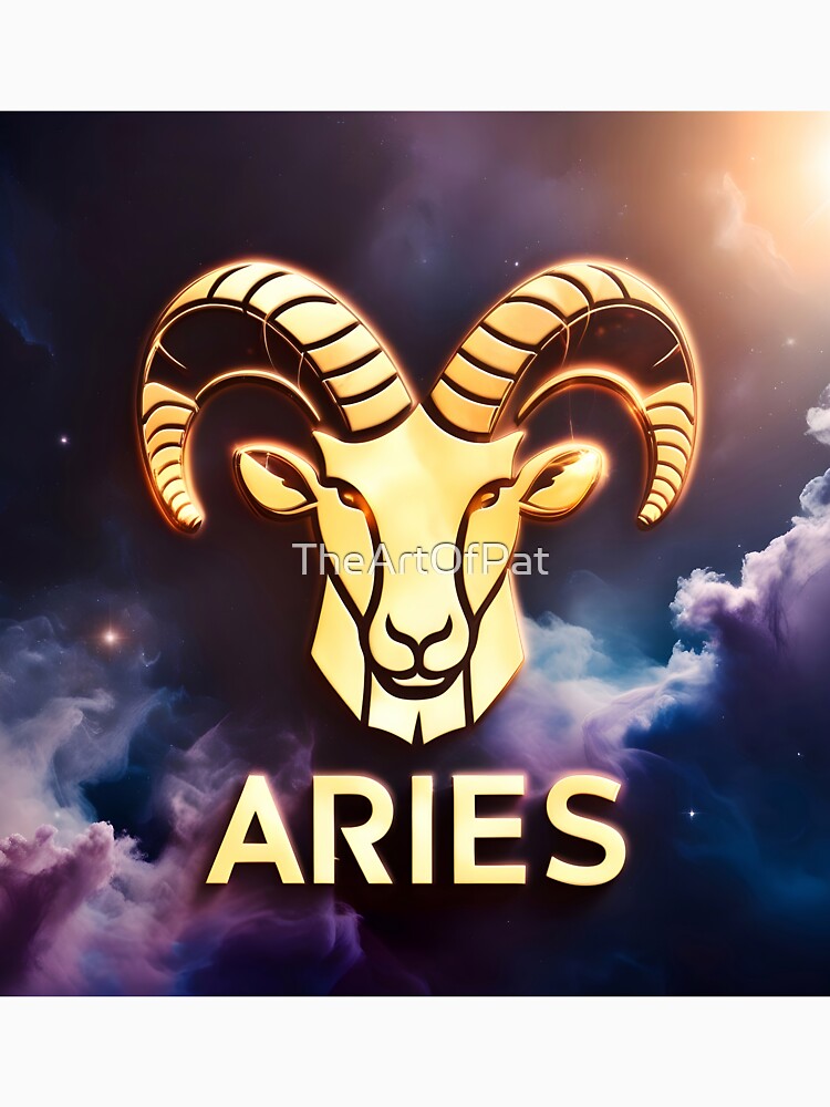 Aries Ram Zodiac Sign Horoscope Symbol by TheArtOfPat