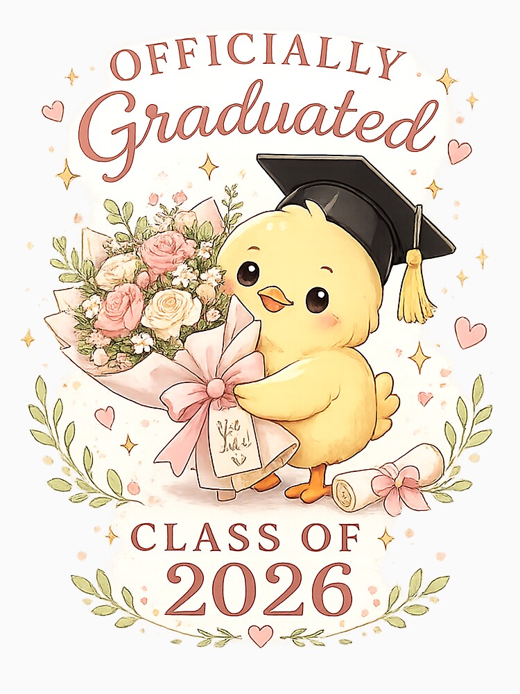 Graduation Gift Class of 2026 Cute Chick Design by Serene Whiskers
