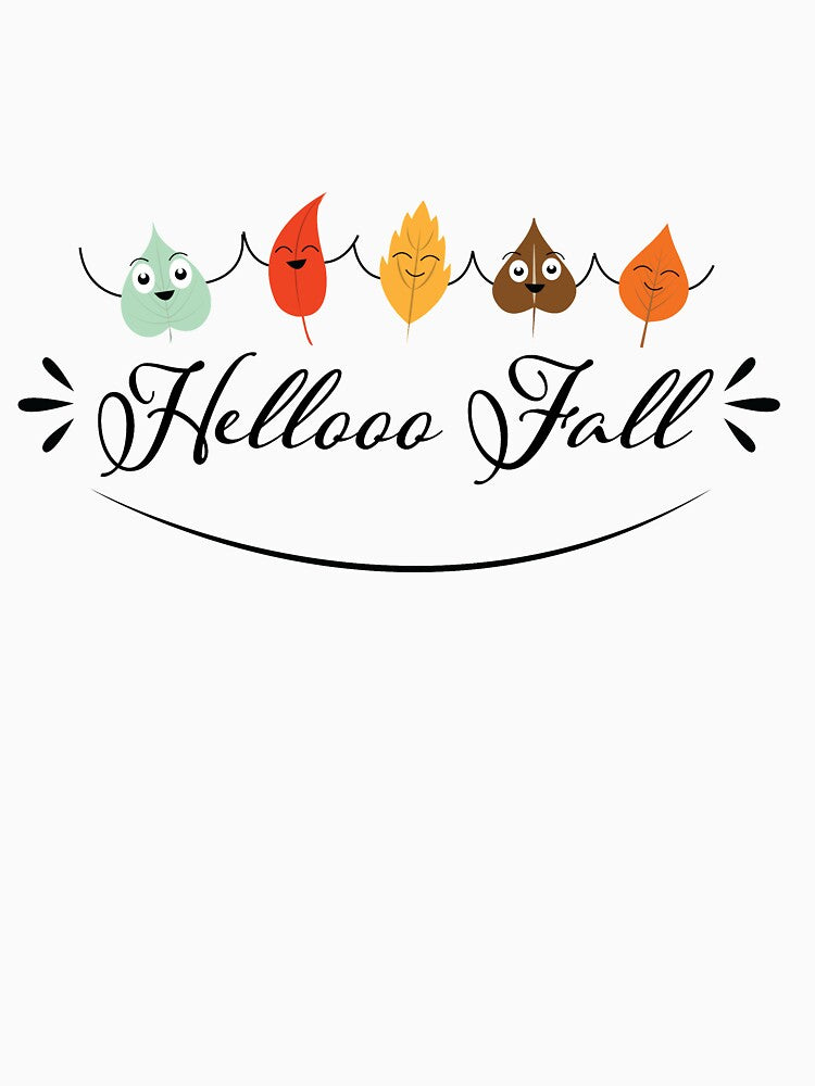 Hello Fall Smiling Colorful Autumn Leaves by qitrechio