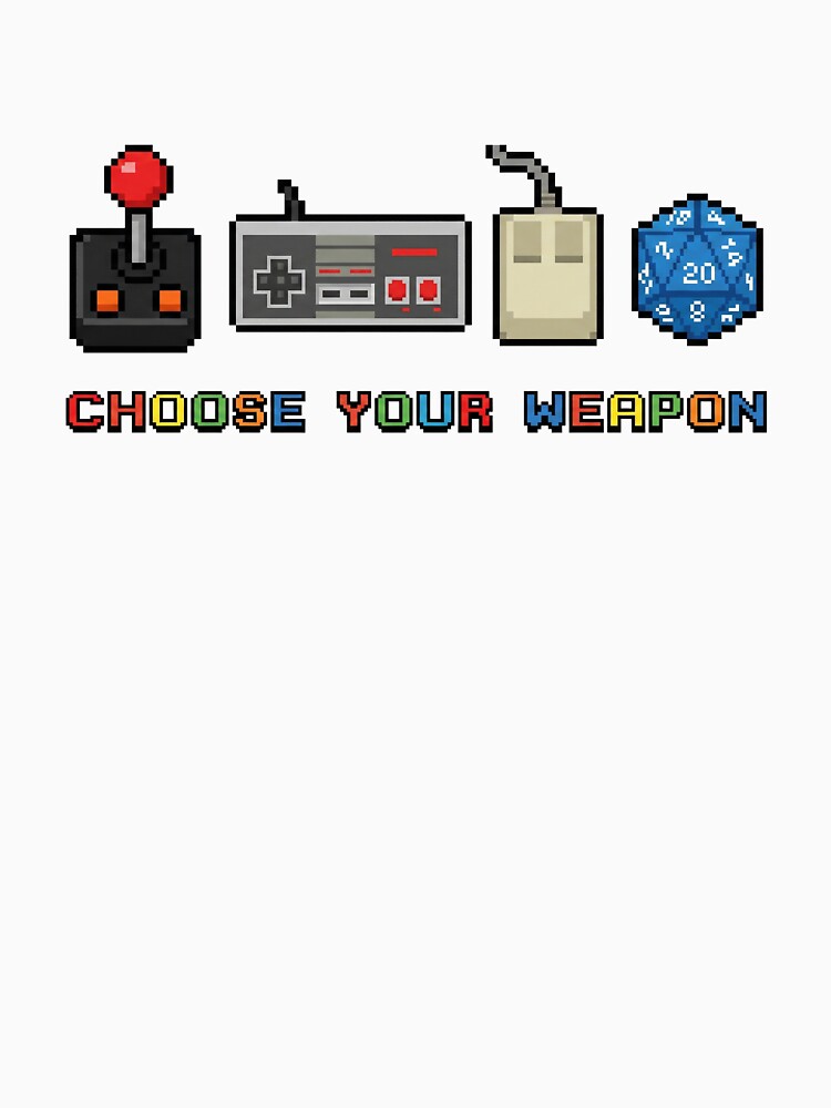Choose Your Weapon - Retro Gaming Pixel Art by WojcikDesigners