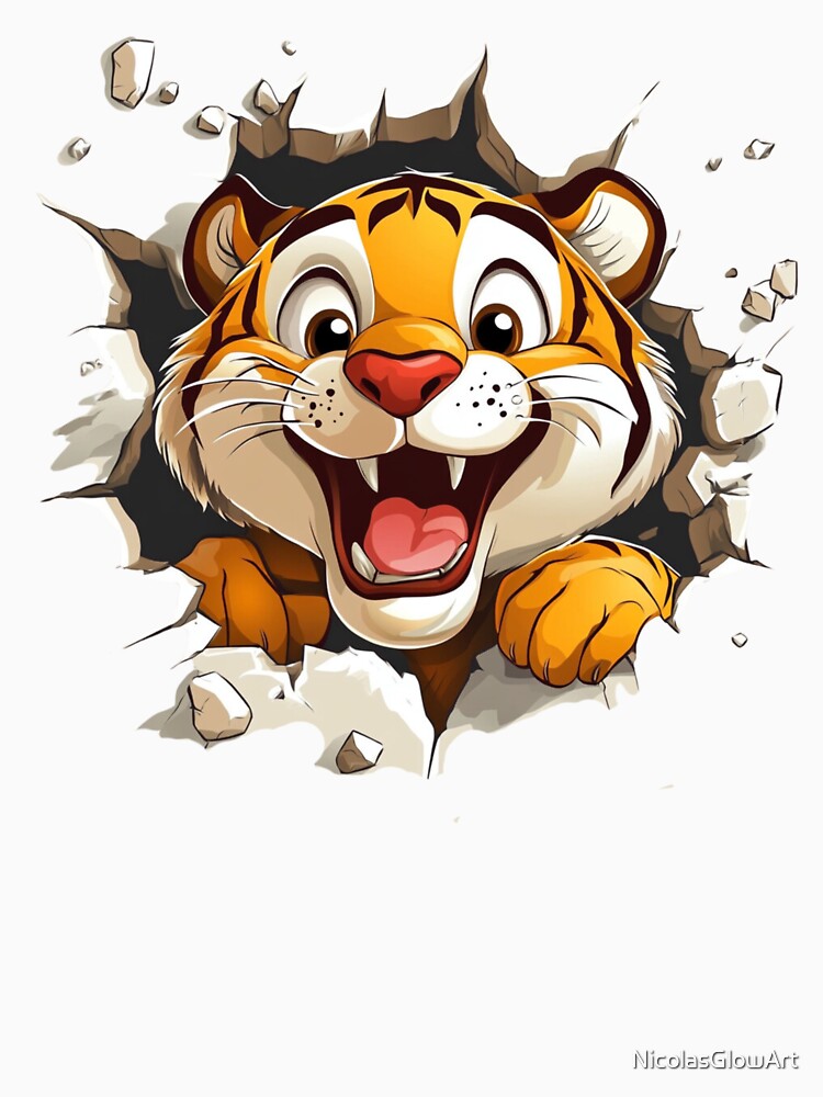 Cute Tiger Wall Breaker by NicolasGlowArt