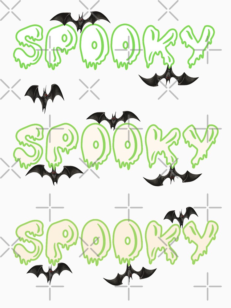 Three Time Spooky Green With Creepy Bats - Halloween by TeesFashion