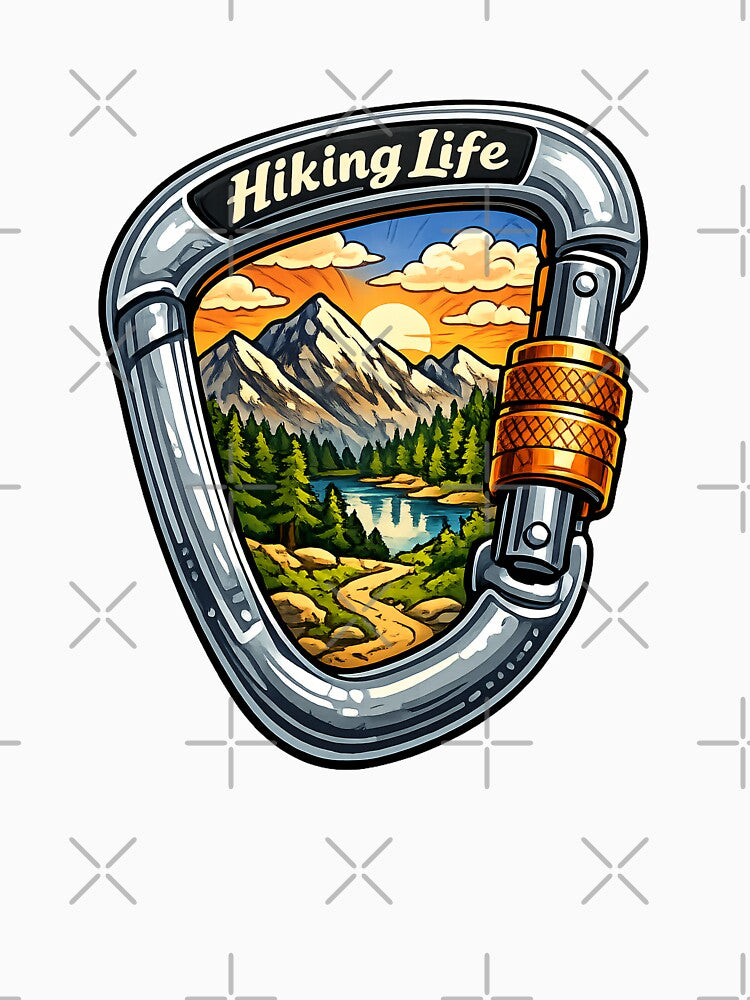 Hiking Life Mountain Adventure Carabiner by Fikuall